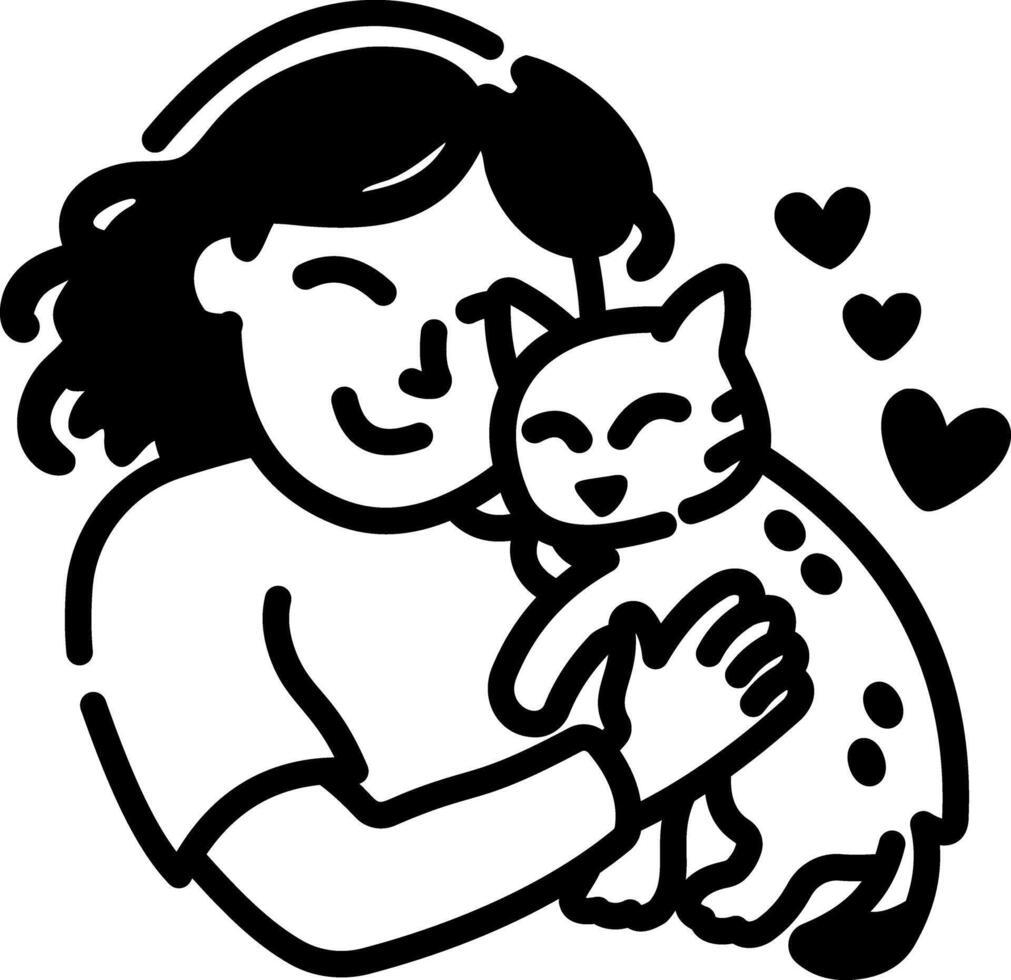 A hand drawn icon of animal lover vector