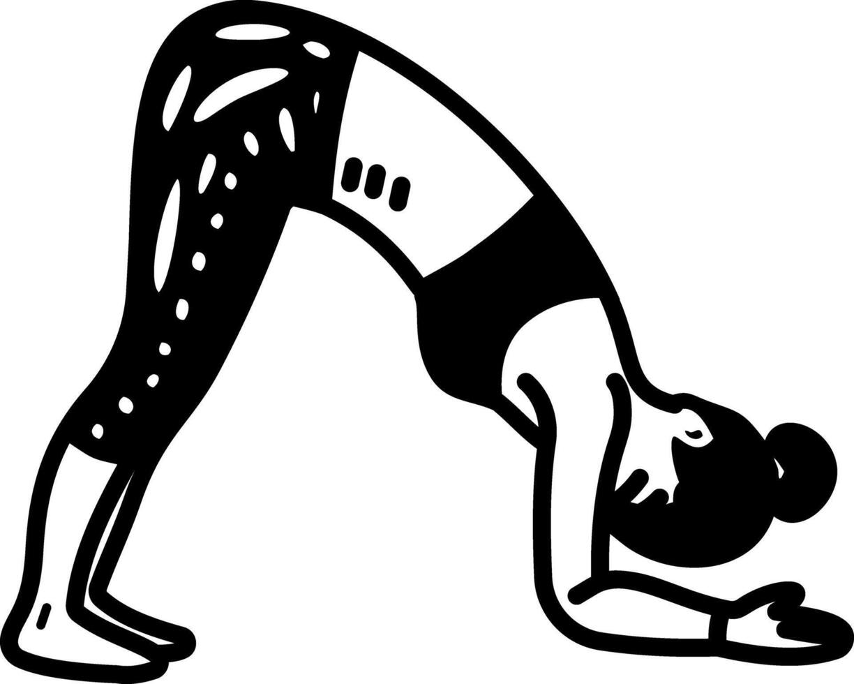 A hand drawn icon of a woman doing stretching exercise vector