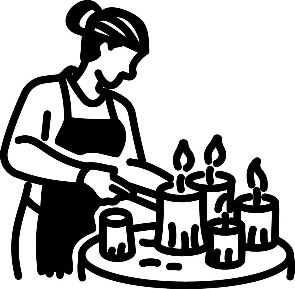 Candle maker icon in hand drawn style vector