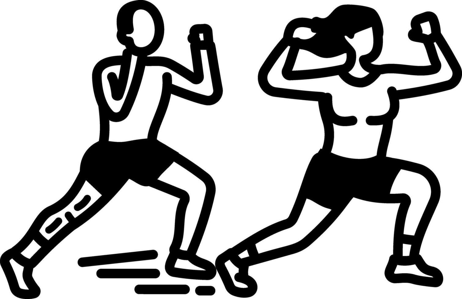 Couple fitness icon in hand drawn style vector