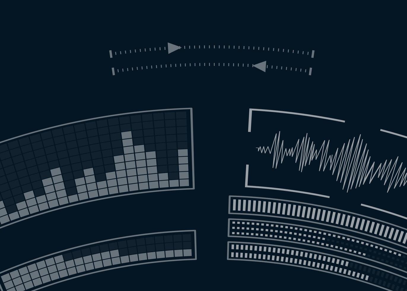The screen with the audio program. Volume equalizer. Music setting. vector
