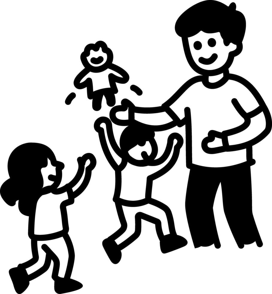 Fatherhood icon in hand drawn style vector