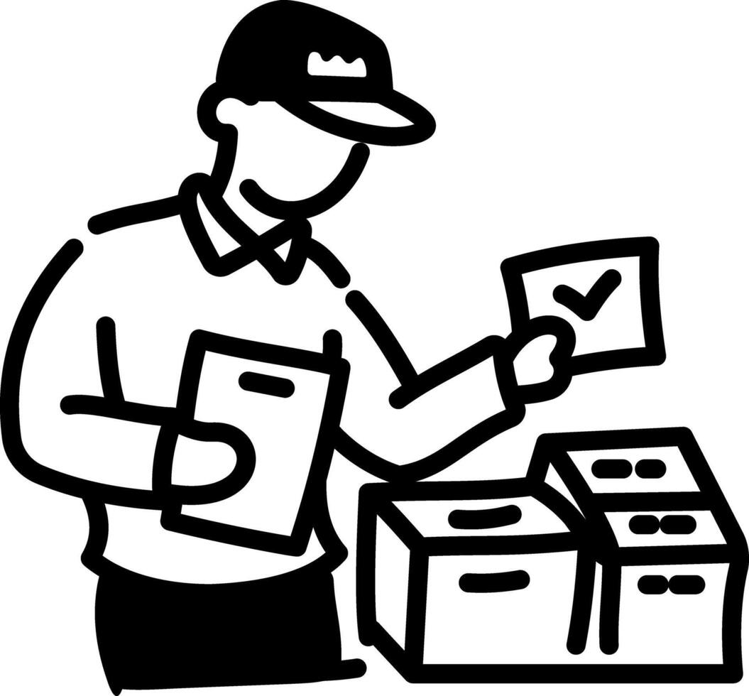 Order confirmation icon in hand drawn style vector