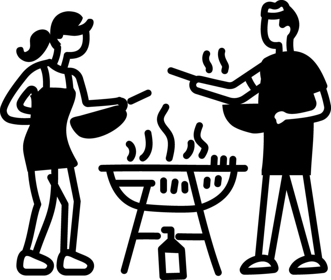 Barbecue icon in hand drawn style vector