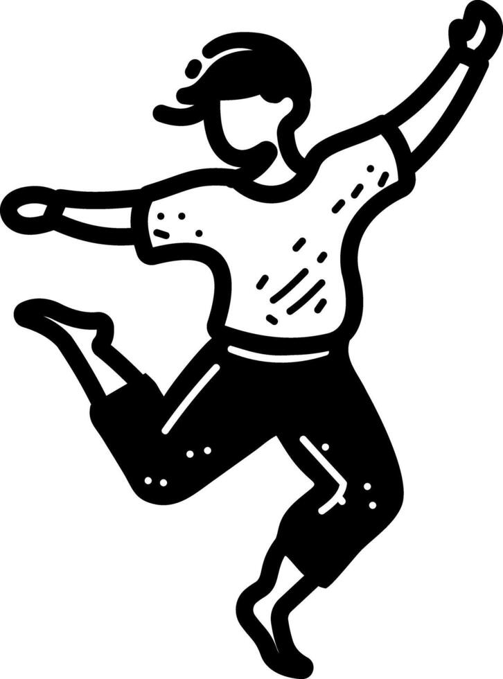 A hand drawn icon of a dancing boy vector