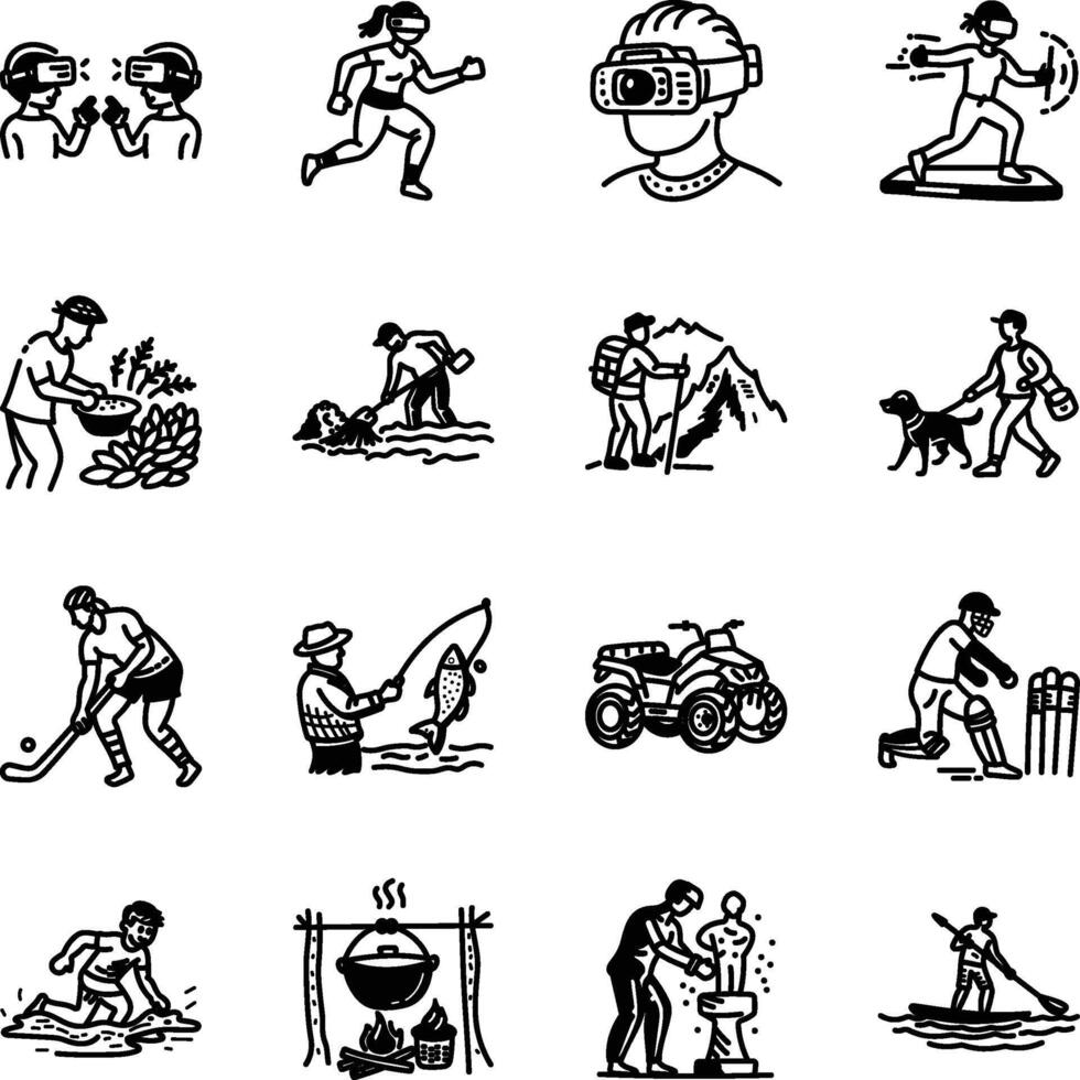 Set of Hand Drawn Adventure Icons vector