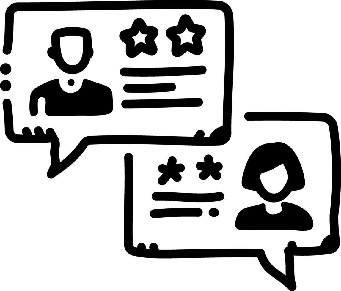 Testimonials icon in hand drawn style vector