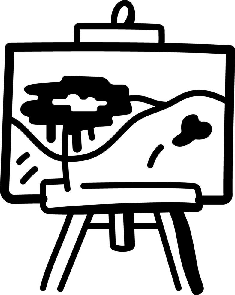 A hand drawn icon of painting canvas vector