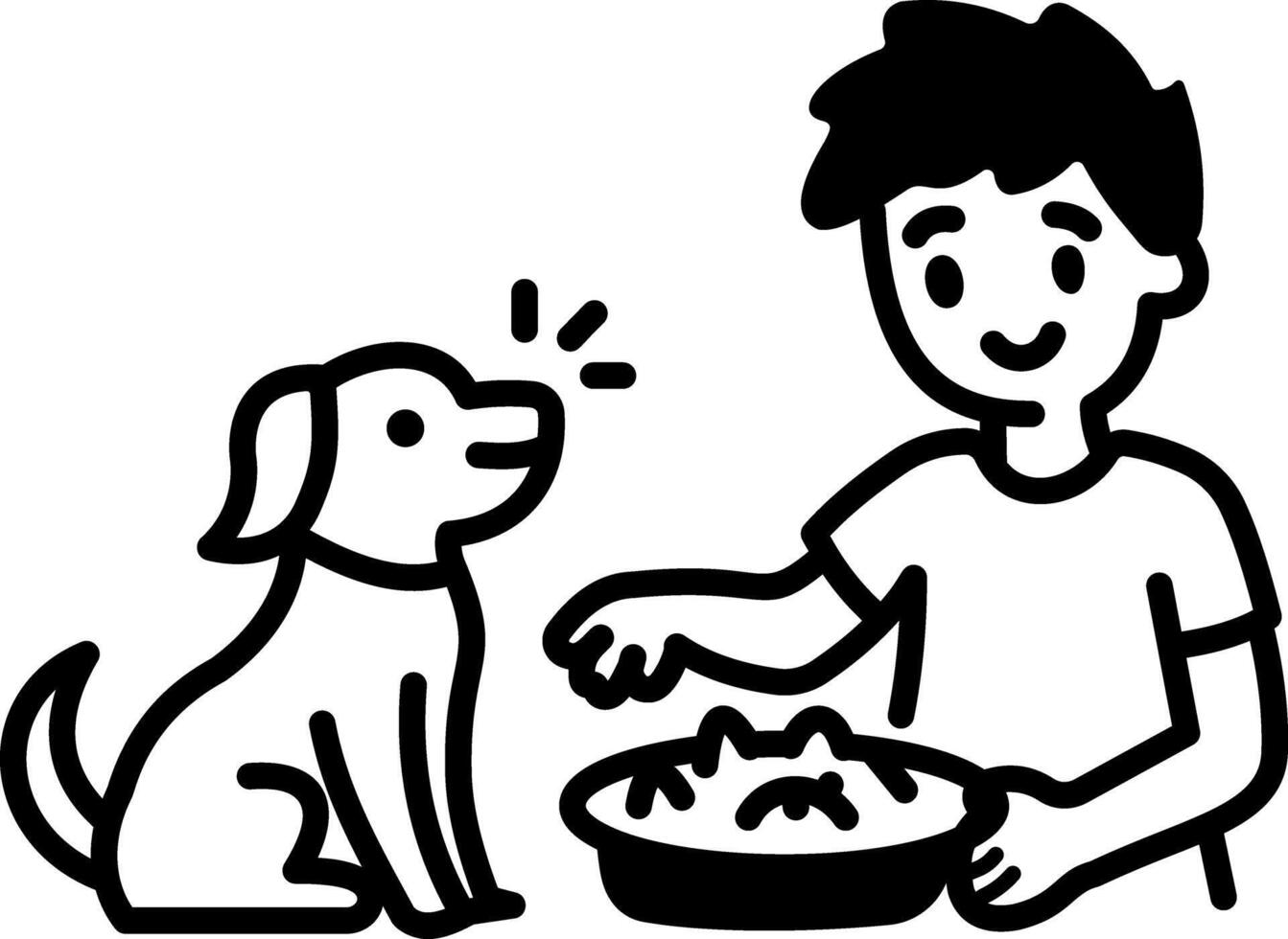 A hand drawn icon of pet dog icon vector