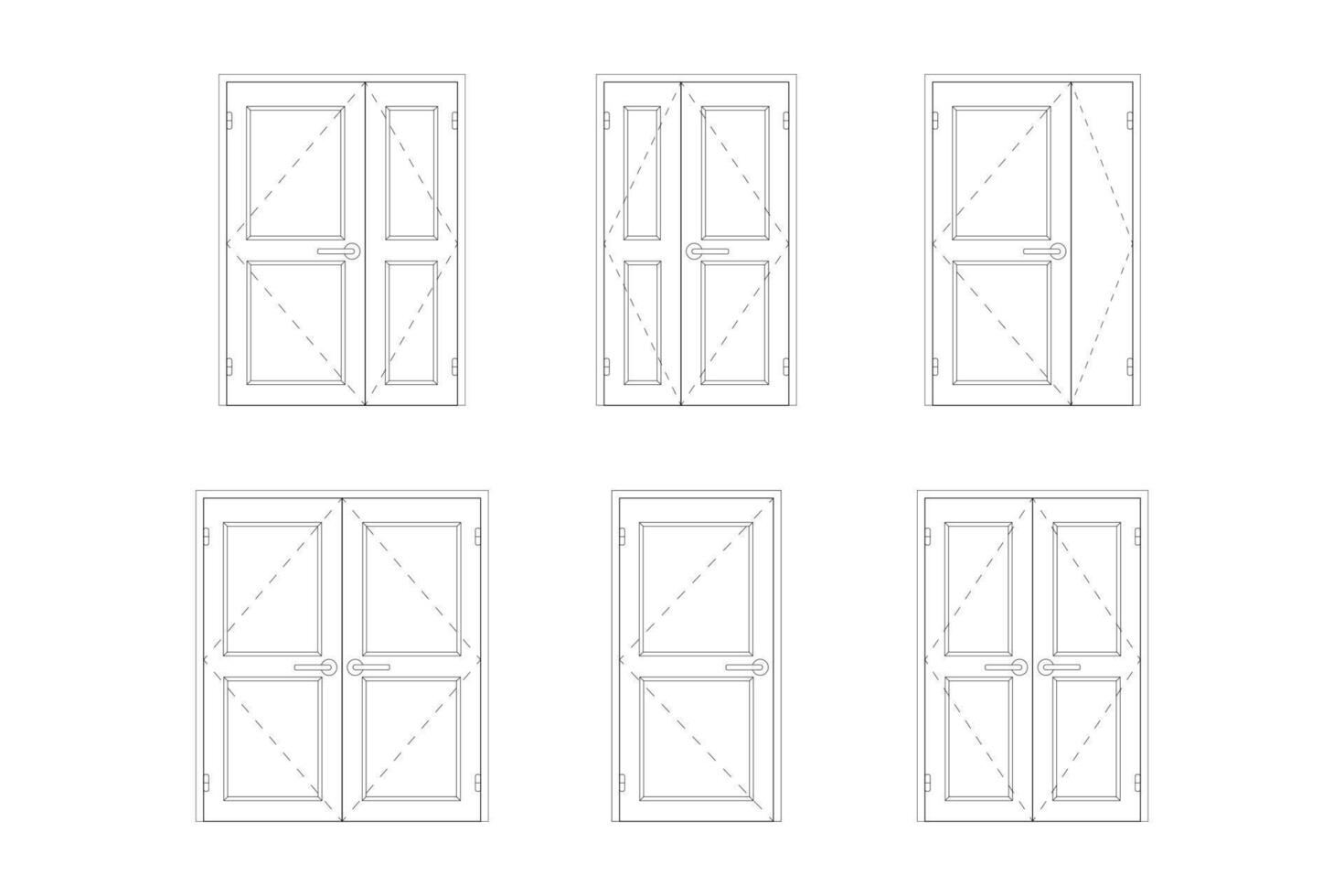 Doors blueprint set. Design interior. vector