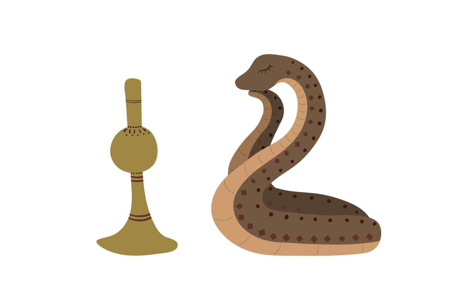 Snake with pipe on a white background. Sweet dreams. vector