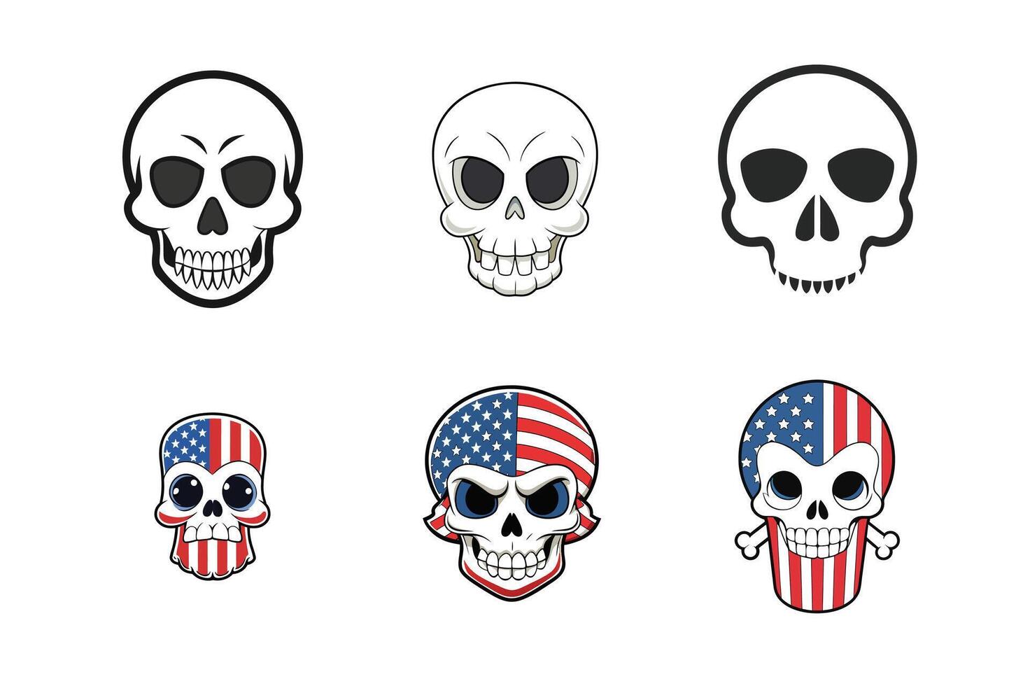 create a skull bundle illustration vector