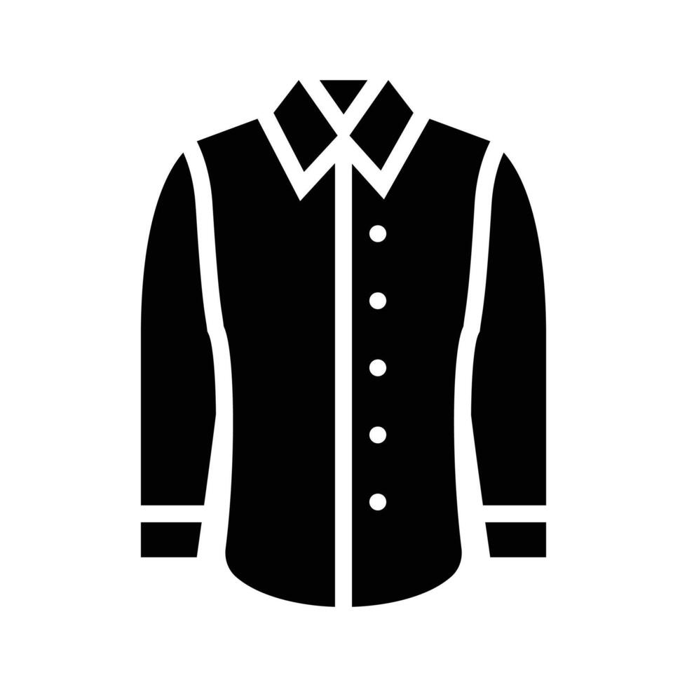 Classic long sleeve button up shirt icon, ideal for layering vector