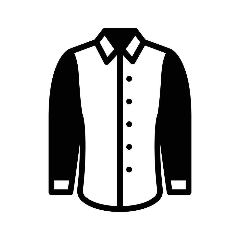 Classic long sleeve button up shirt icon, ideal for layering vector