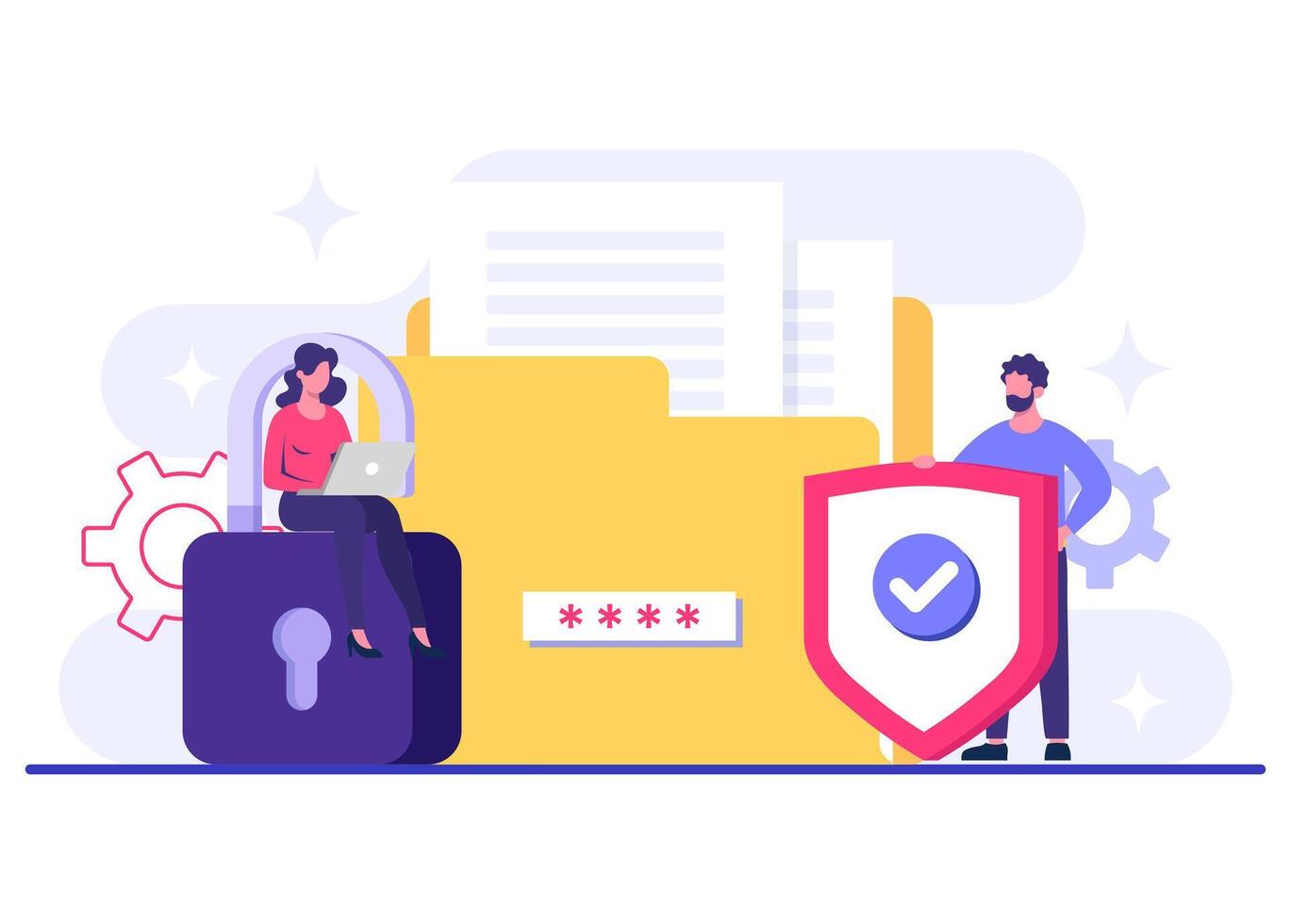 Data protection flat illustration vector