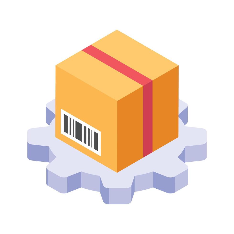 Isometric icon of parcel management in trendy style vector