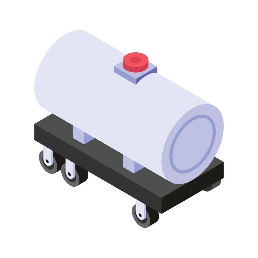 Oil trailer style, icon design of fuel container in trendy isometric style vector
