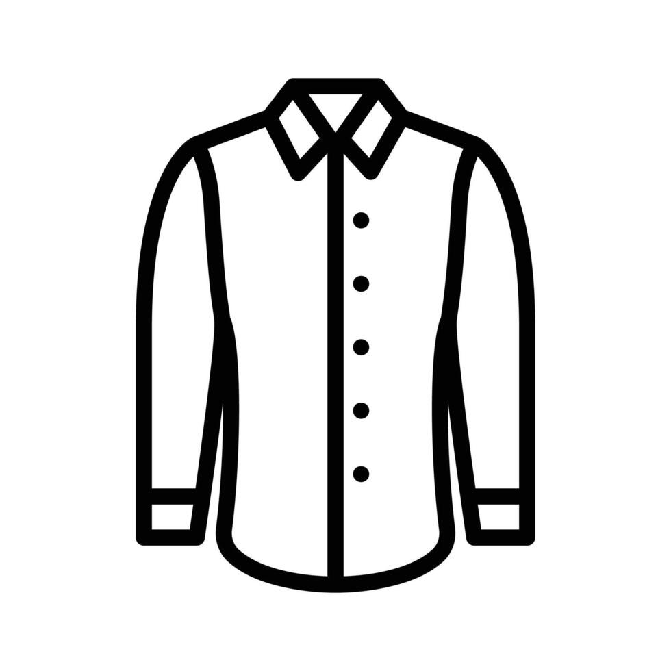 Classic long sleeve button up shirt icon, ideal for layering vector