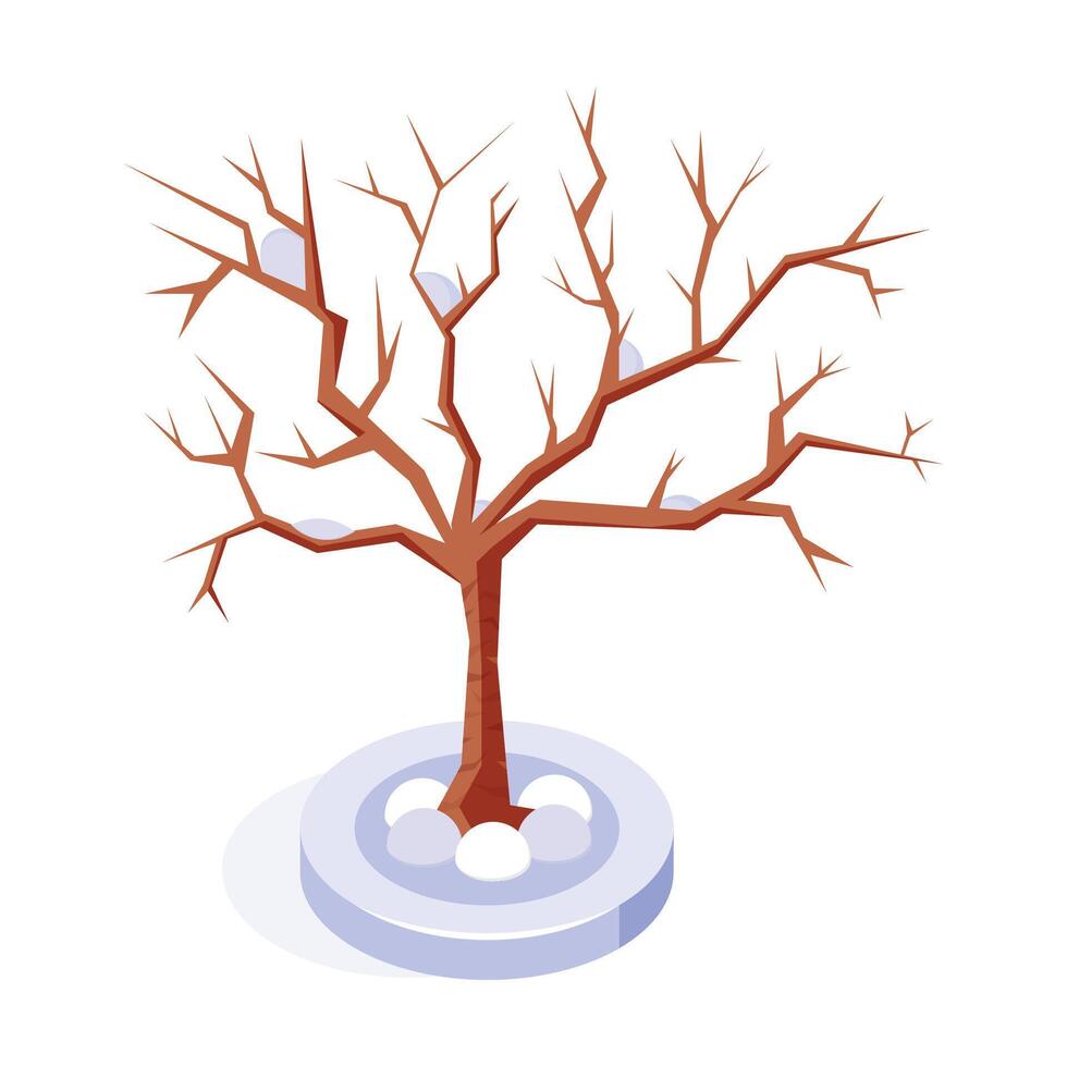 A leafless tree in winter, illustrating the cold season vector