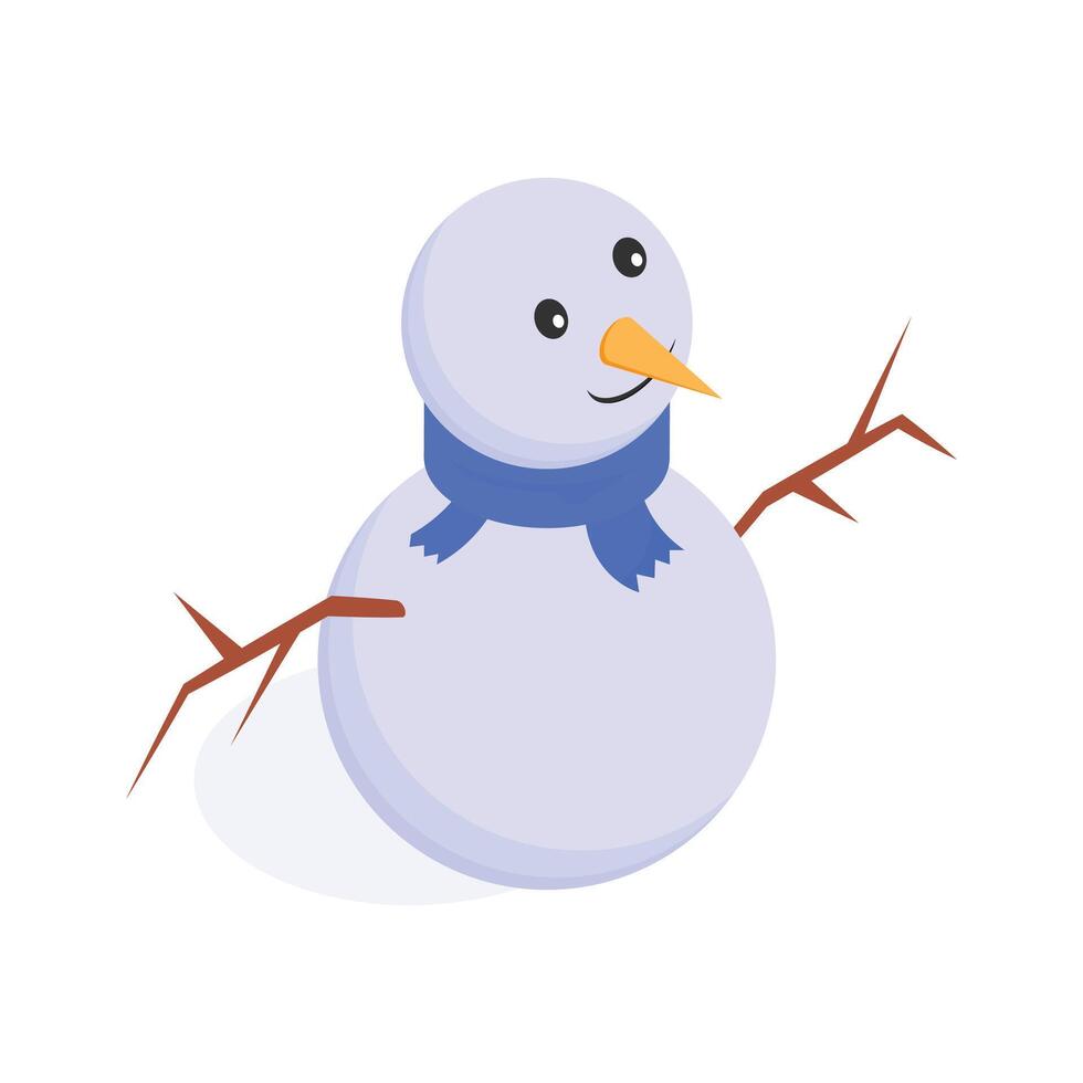 An isometric icon of snowman in modern style vector