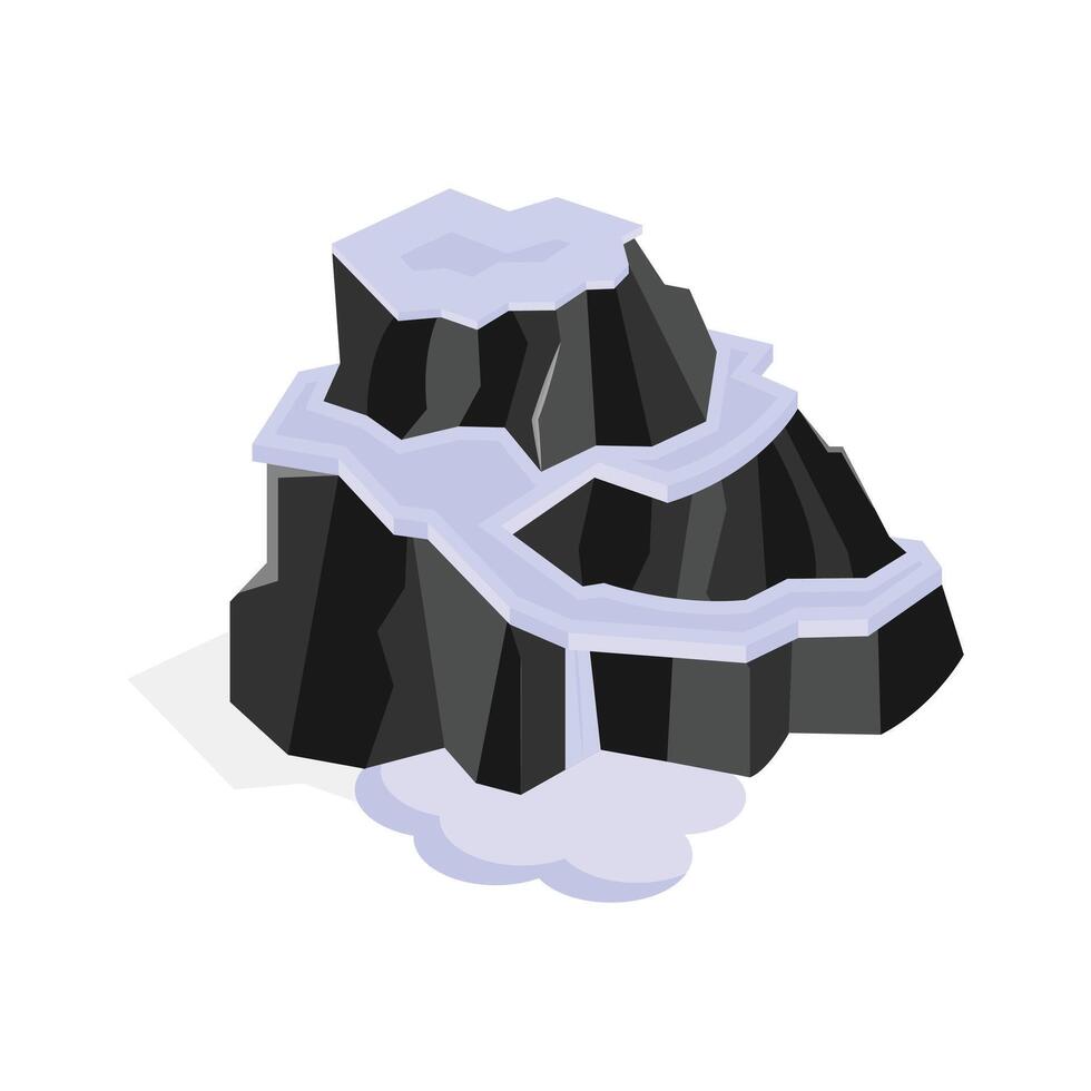 Snow capped mountain peaks, representing winter outdoor adventure vector