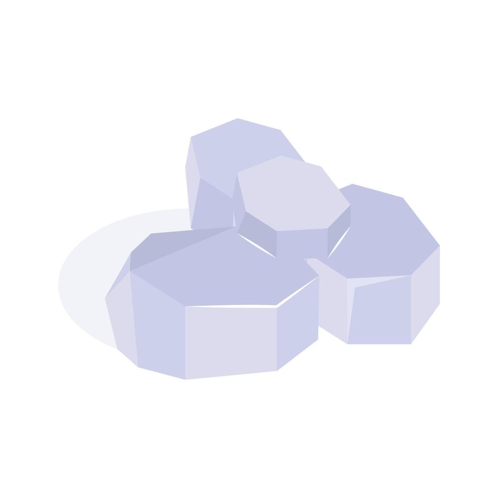 Cluster of ice rocks for chilling or decoration in cold areas vector
