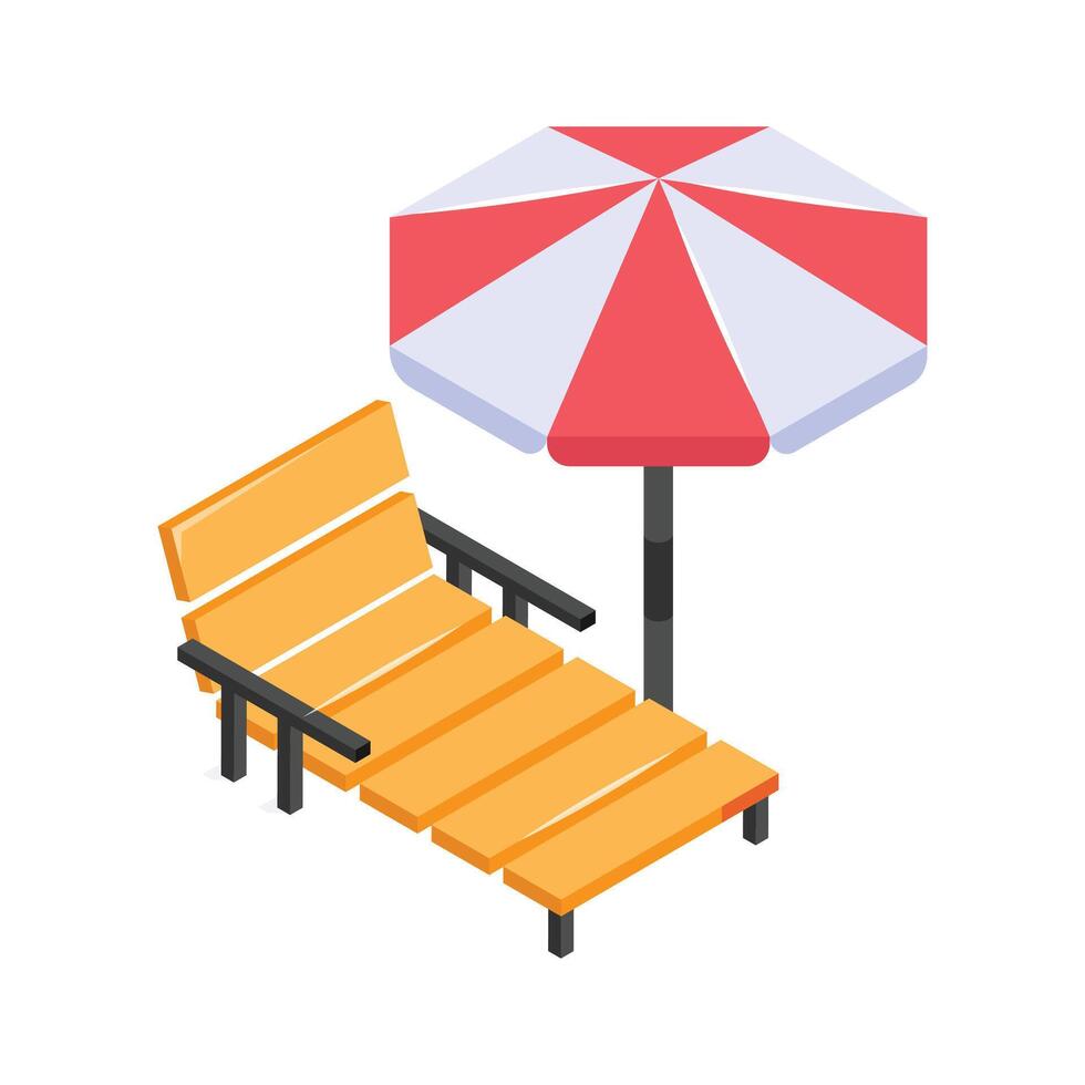 Take a look at this amazing icon of sunbed in modern style vector