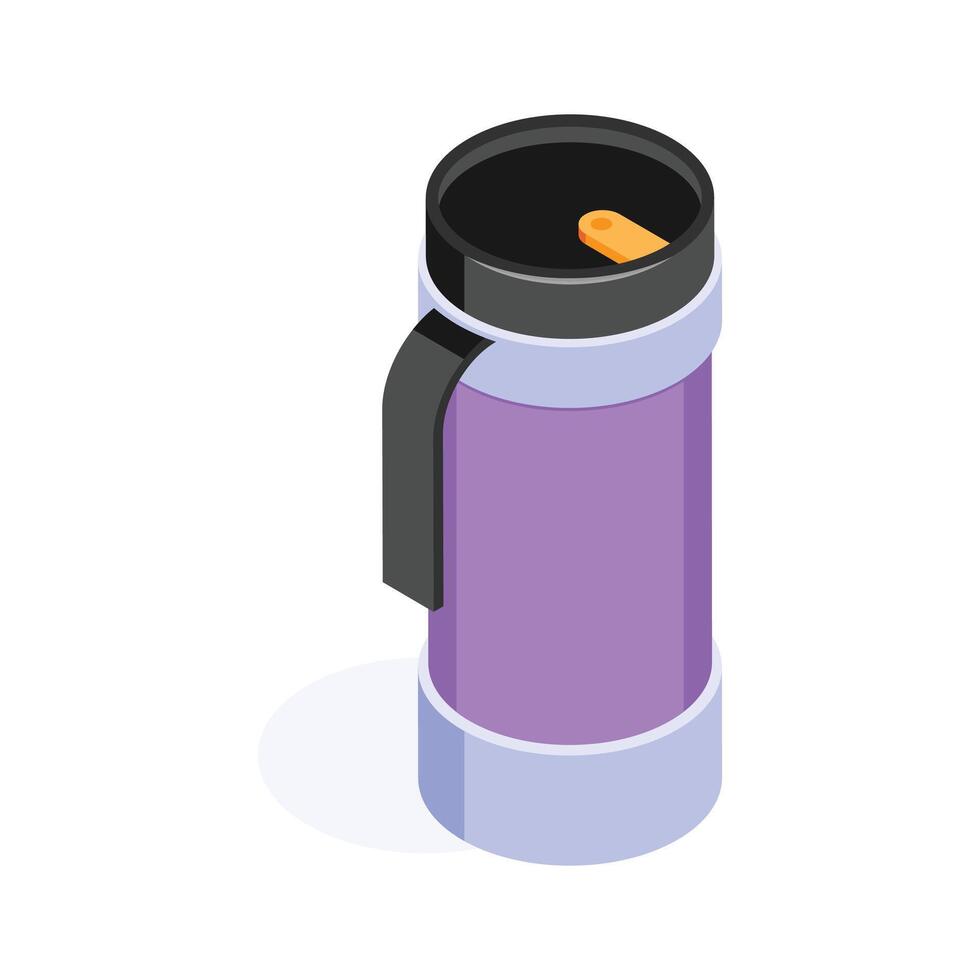 A thermos for keeping beverages warm during outdoor activities vector