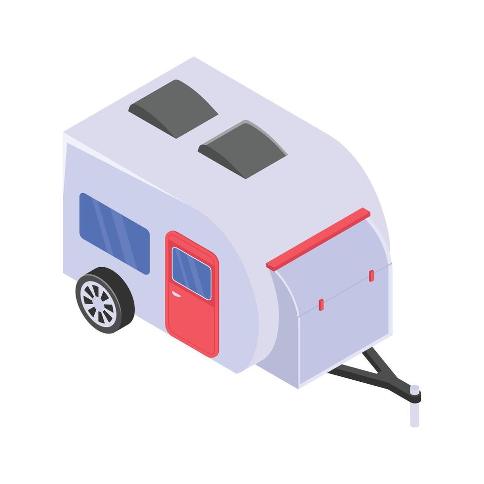A compact trailer, perfect for camping and road trips vector
