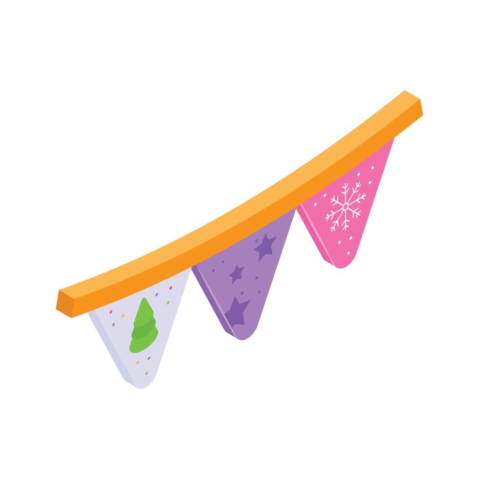 Decorative bunting with festive patterns for a cheerful atmosphere vector