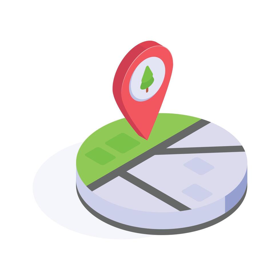 DA map with a location pin for navigation or travel planning vector