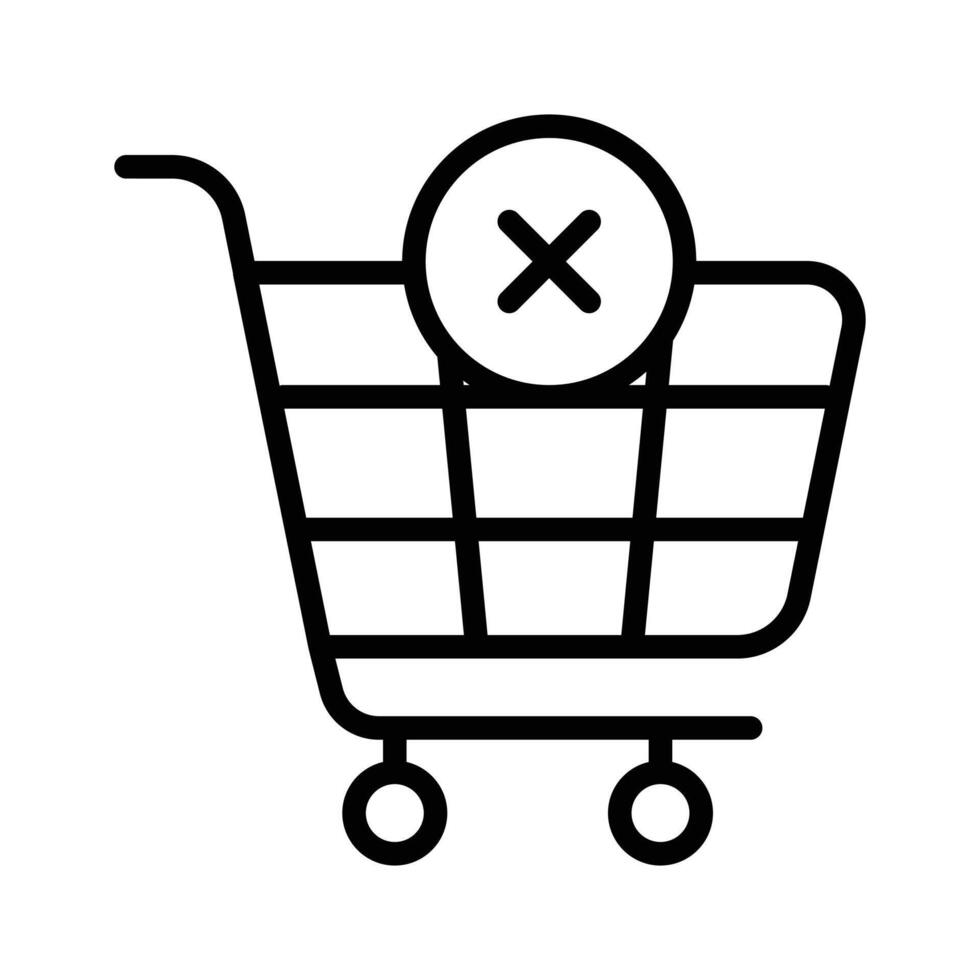 Get this creative icon of empty cart, trolley with cross sign vector