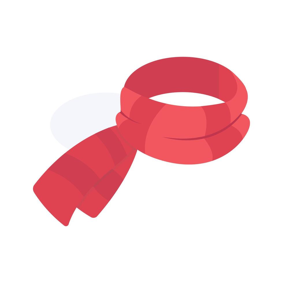 A cozy red scarf for warmth and style during winter vector