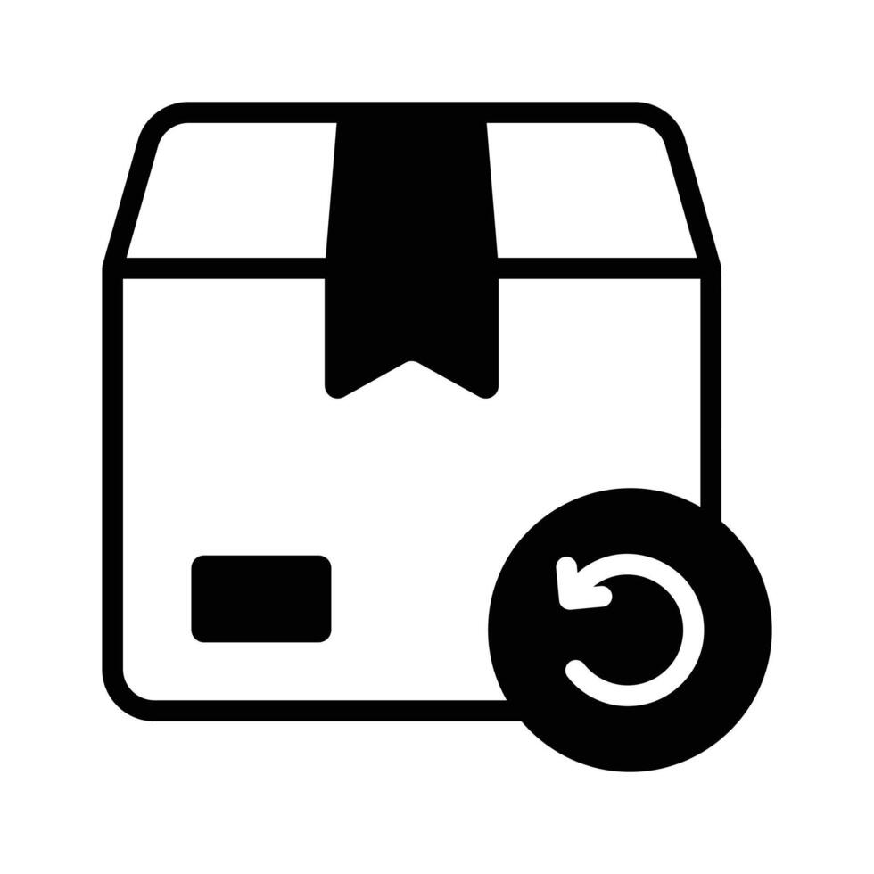 Icon for returning packages or orders in e commerce vector