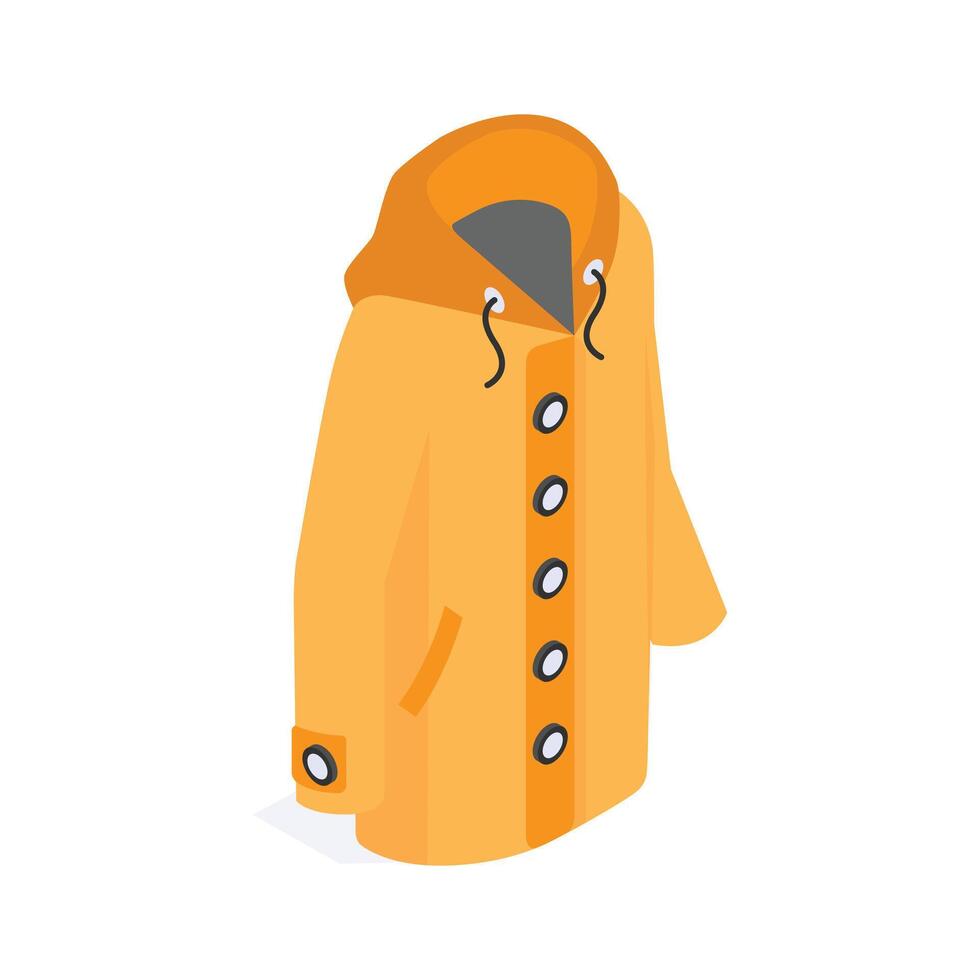 A warm yellow winter coat with buttons for cold weather vector