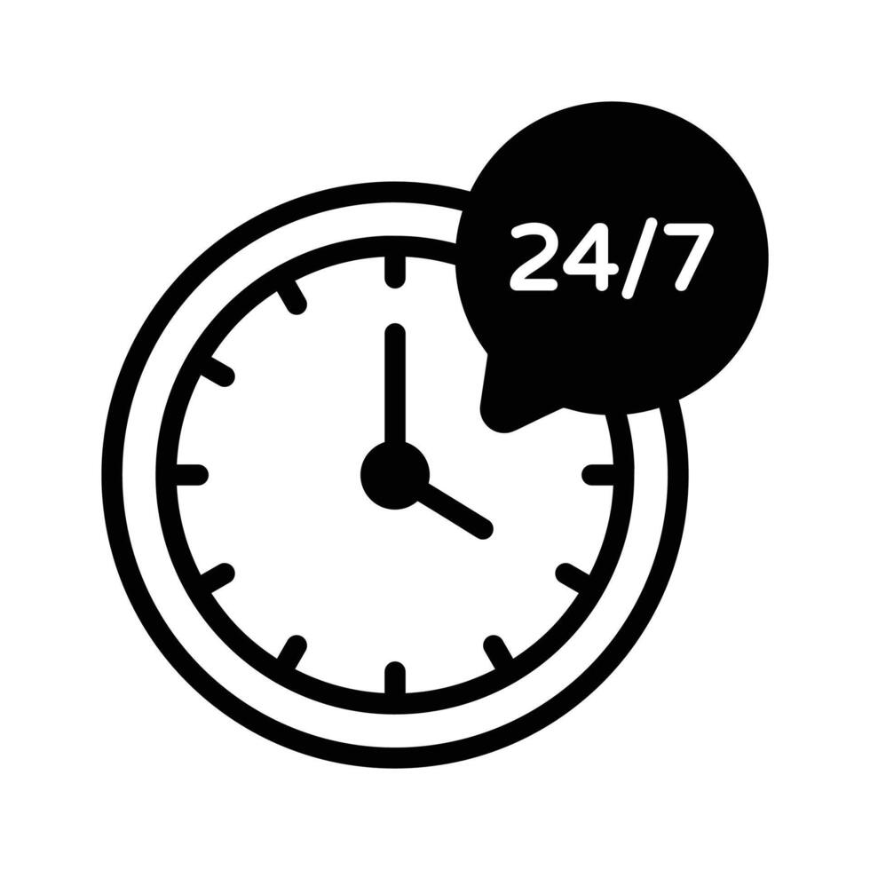 Icon representing 24 7 customer service for shopping vector