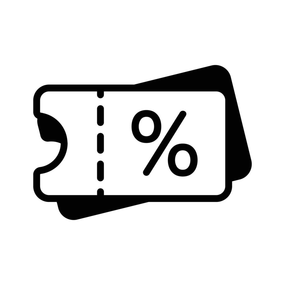 Icon for using a discount coupon or voucher vector