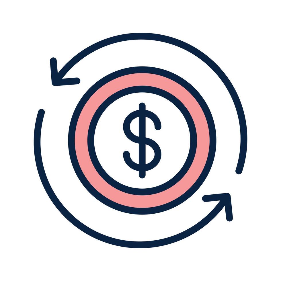 Icon representing a refund or return of money vector
