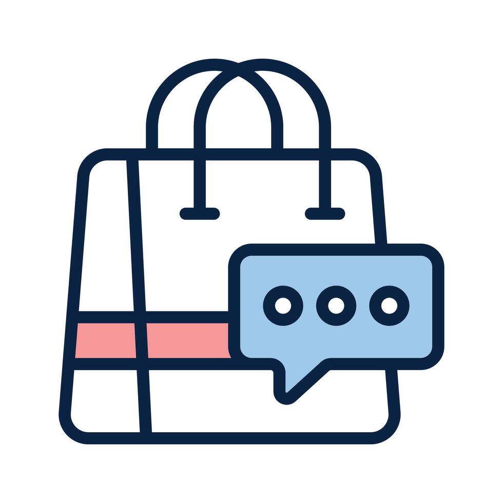 Icon of shopping bags with a chat bubble for support vector