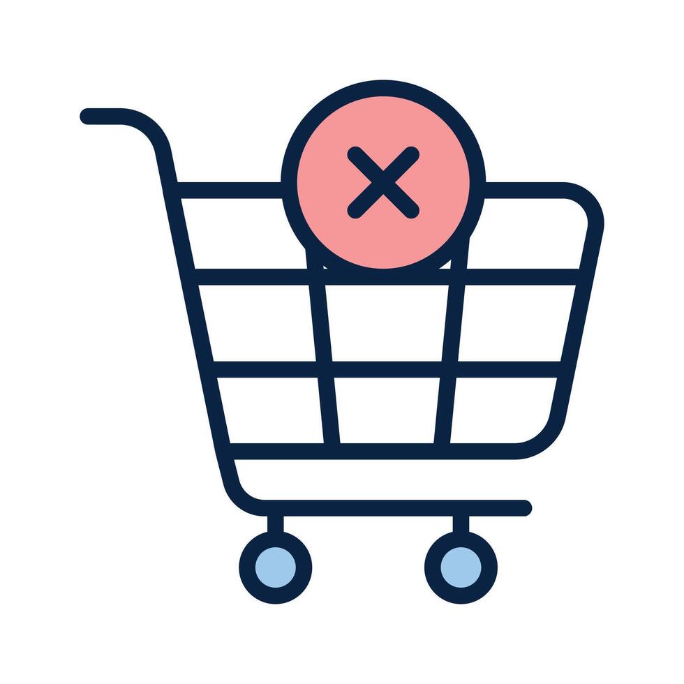Get this creative icon of empty cart, trolley with cross sign vector