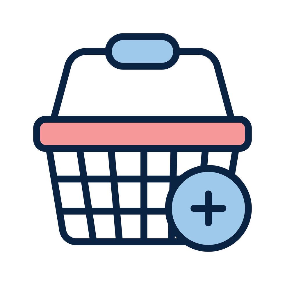 Icon for adding items to the shopping basket vector