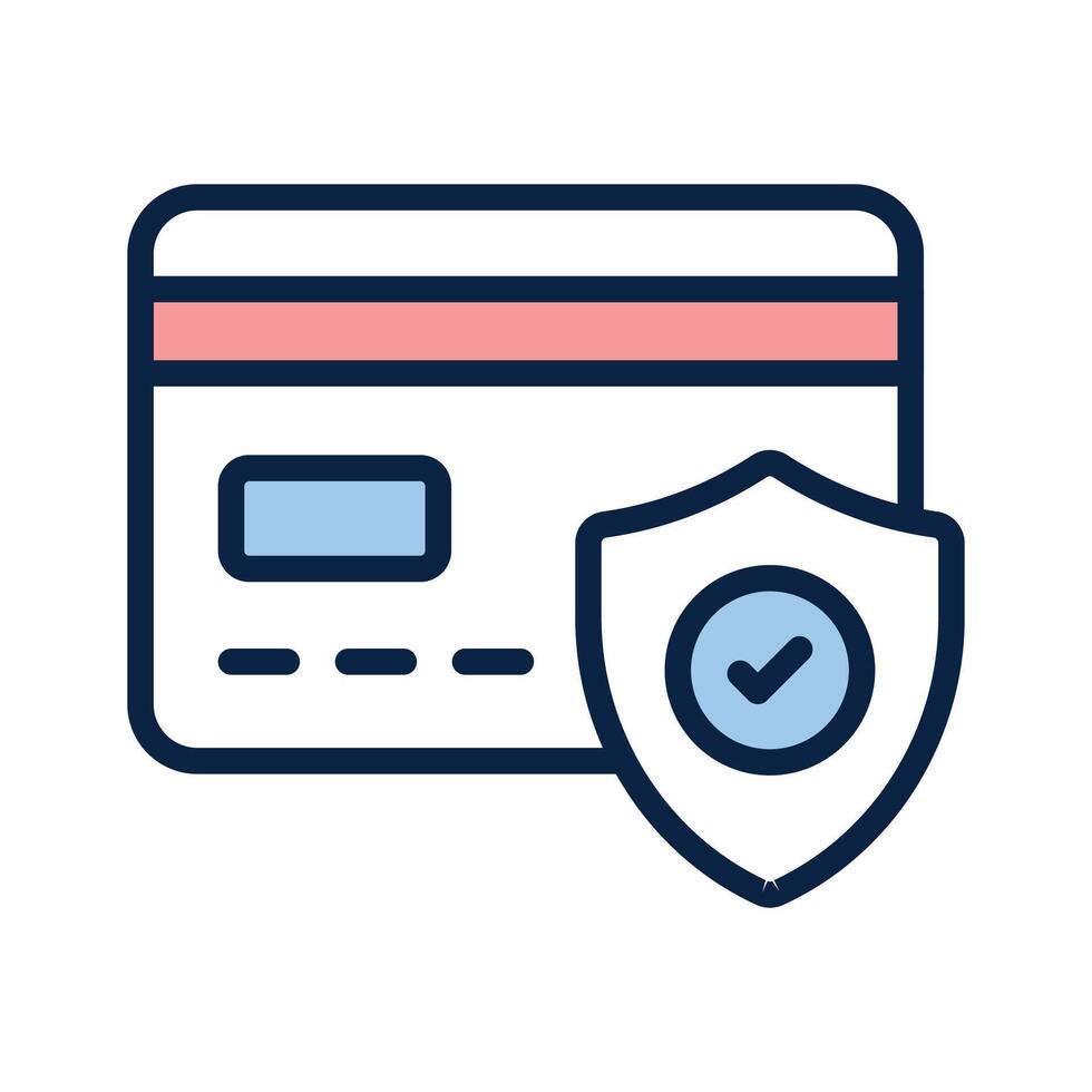 Icon representing secure payment methods with shield protection vector