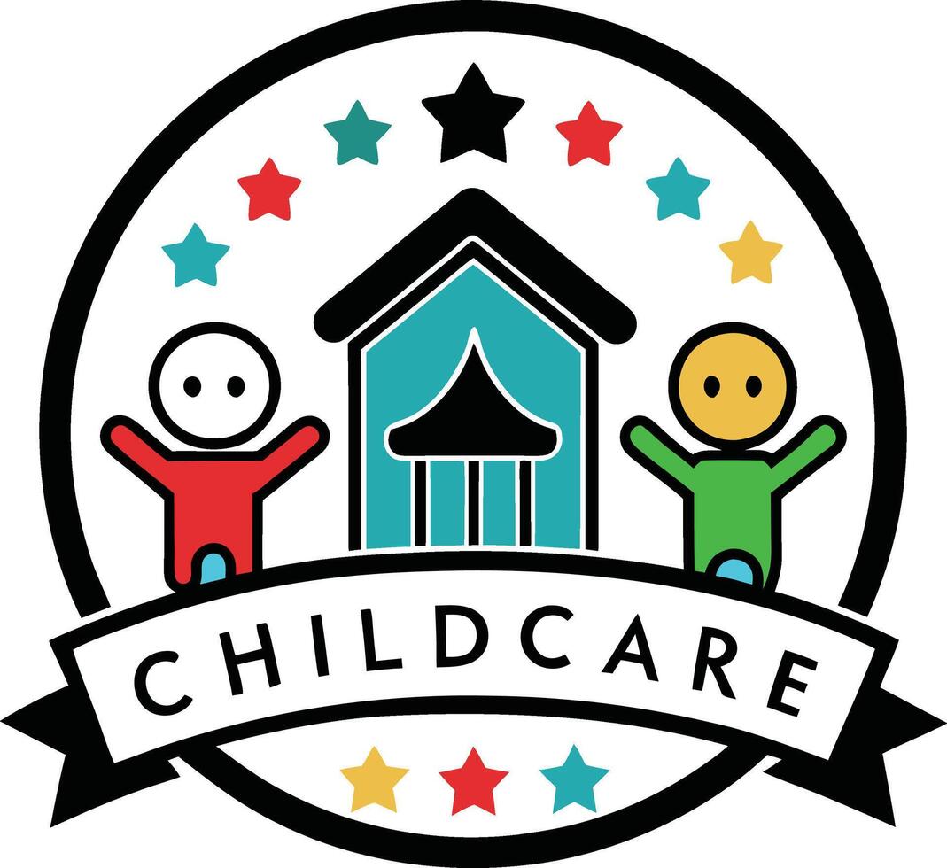 The logo for childcare vector