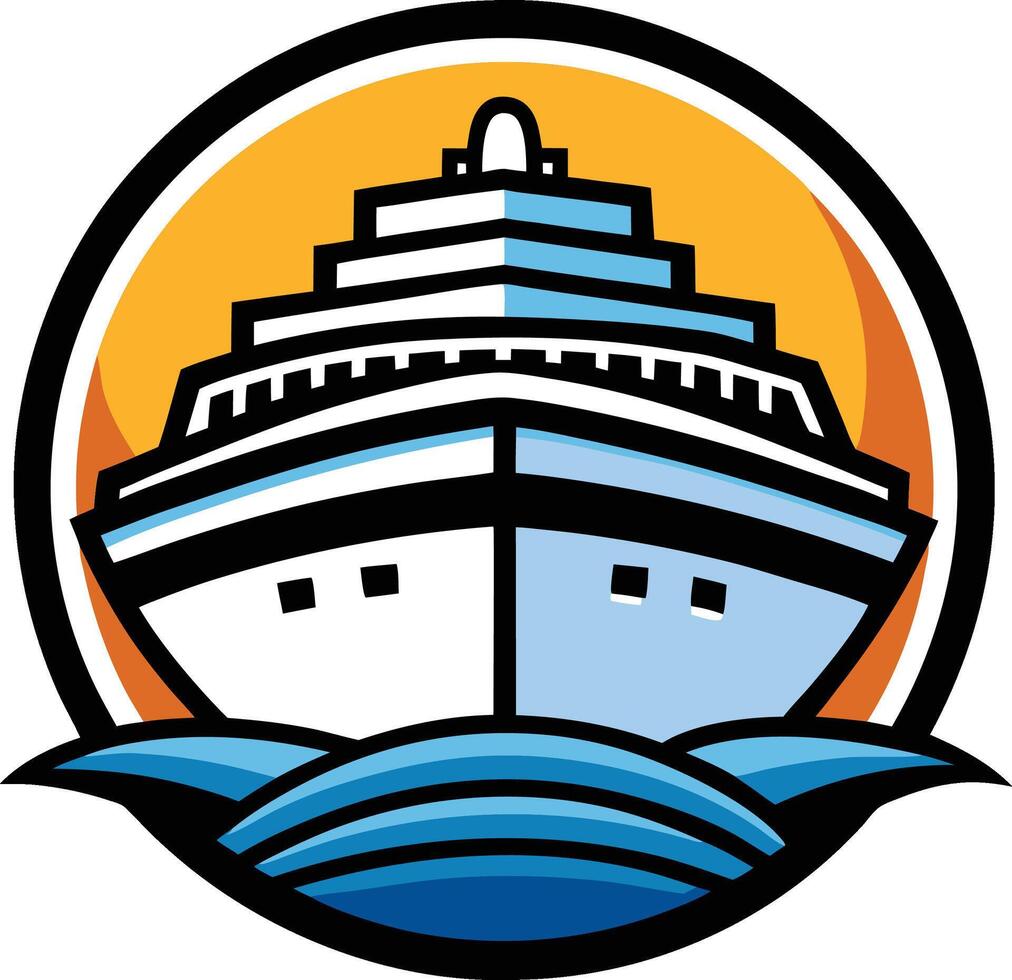 Cruise ship logo design vector