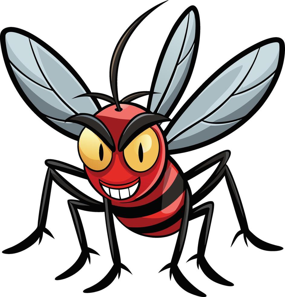 Cartoon mosquito dengue logo icon vector
