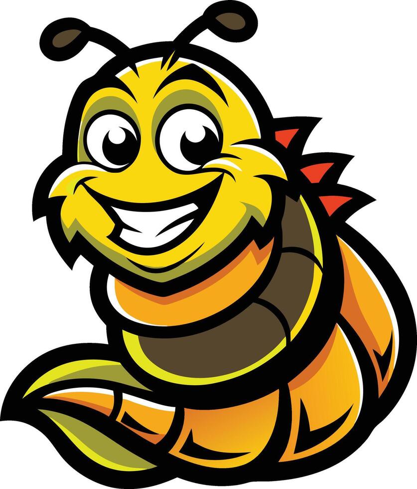 Smiling Caterpillar Cartoon Mascot vector