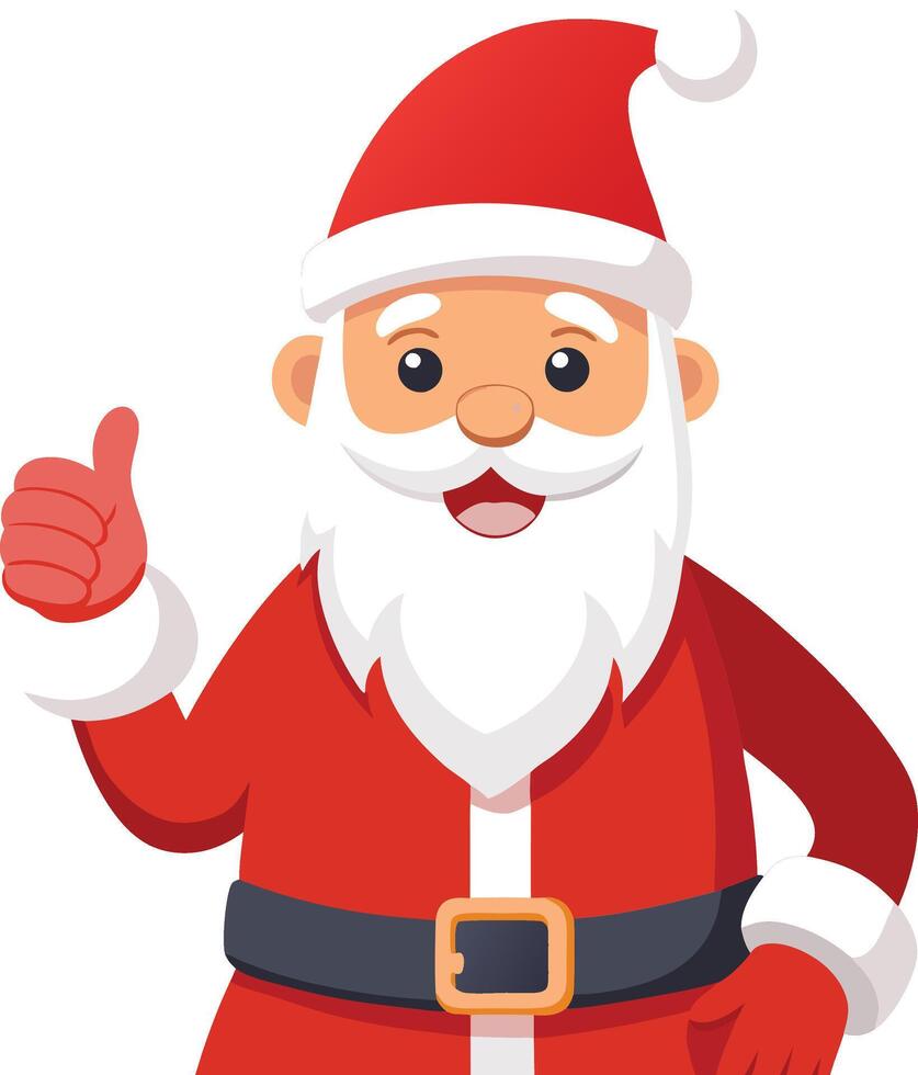 Santa claus with thumbs up and a smile vector