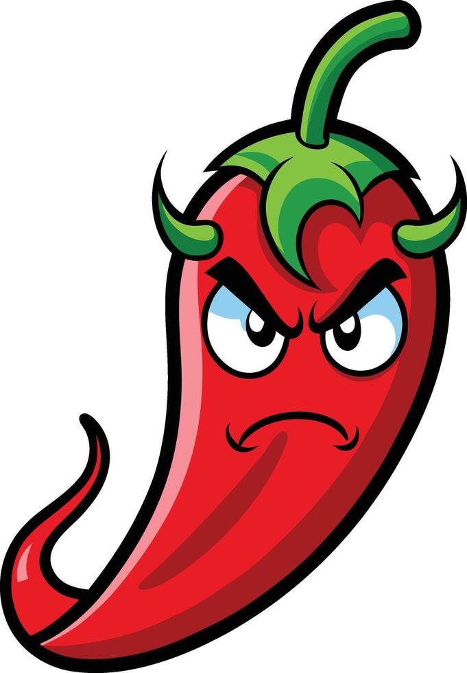 Angry hot pepper vector