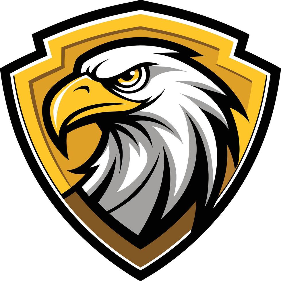 An eagle head on a shield vector