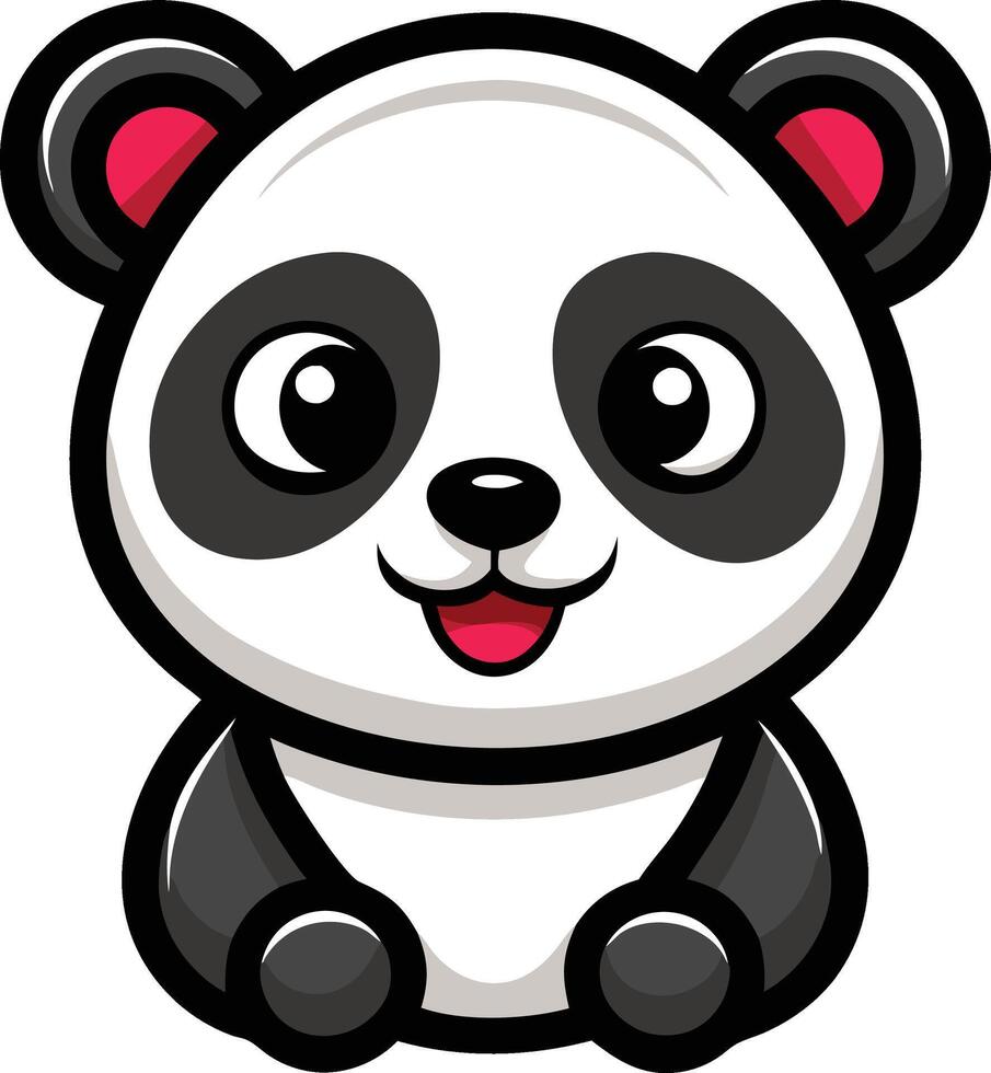 A cartoon panda bear with a big smile vector
